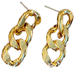 14K Yellow Gold plated Chain link stud e…